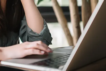 woman on a laptop